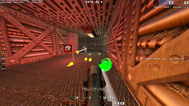 Soldier throws grenade at enemy pyro